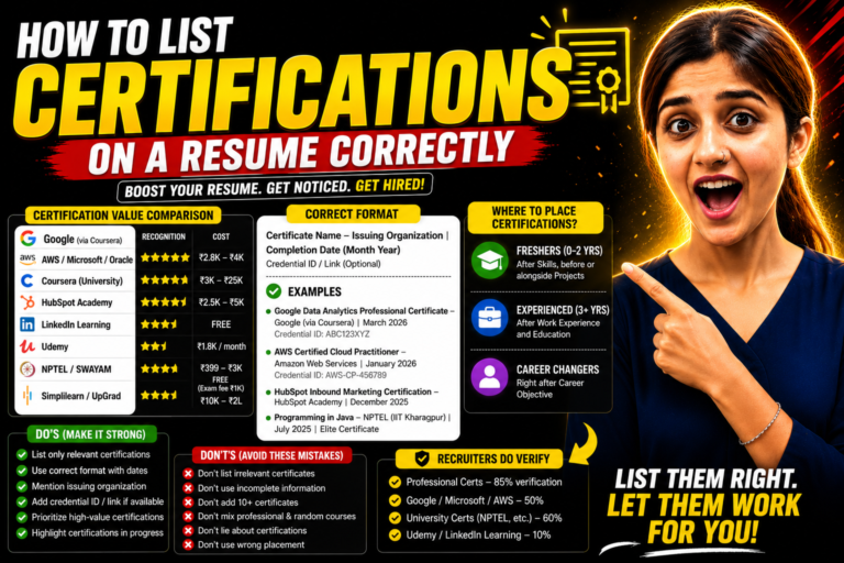 How to List Certifications on a Resume Correctly