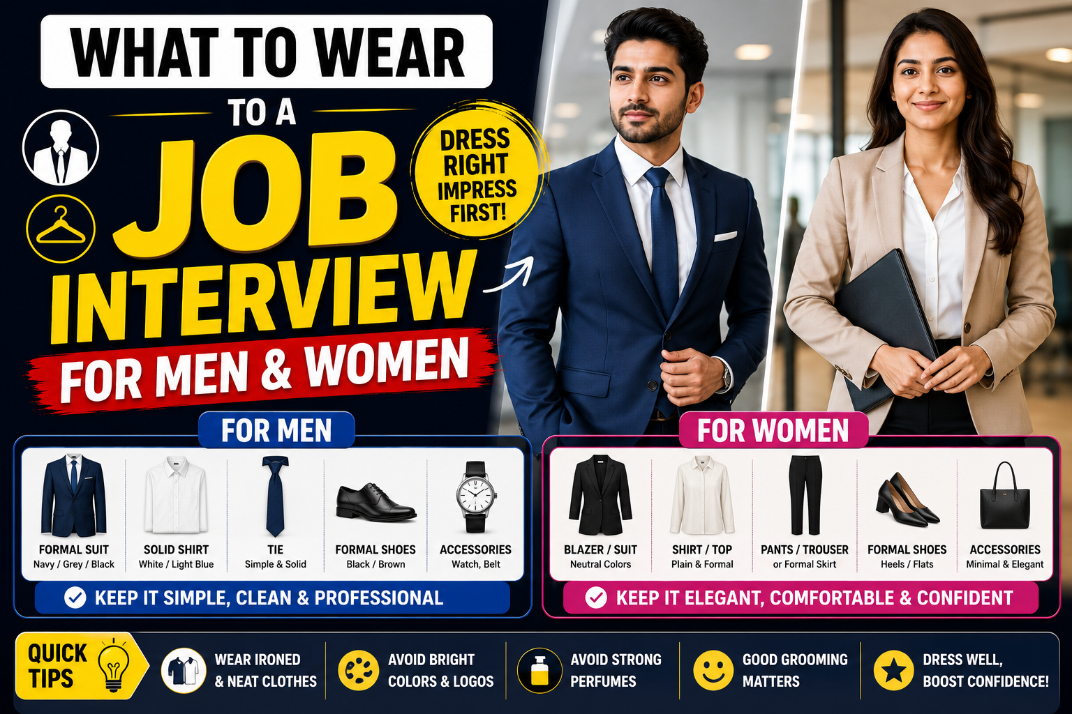 What to Wear to a Job Interview — Men and Women Guide